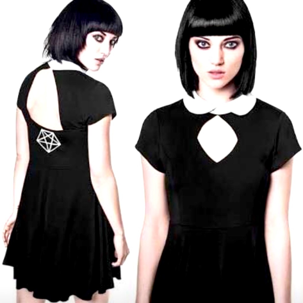 Killstar Bad Habits Dress Goth Pentagram Black XS